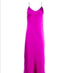 DANNIJO FUCHSIA MIDI SLIP DRESS XS